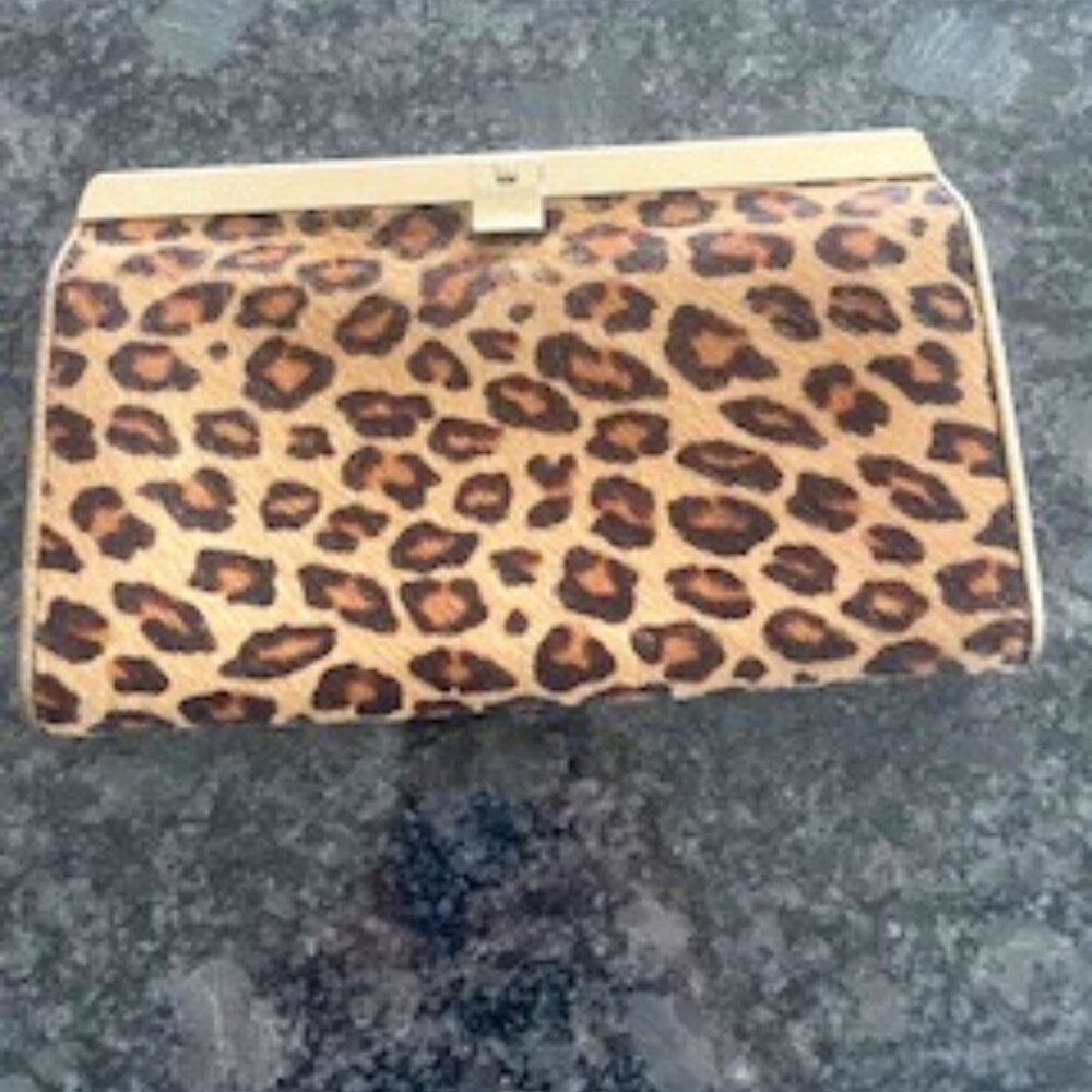 Abas Leopard Clutch Accordion Wallet - Never Used